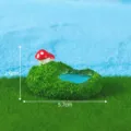 Miniature moss pond with red mushrooms resin landscape decoration ornament for your garden. - No. 2 Mushroom Pond