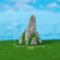 Miniature artificial stone rockery ornament with green moss, garden landscaping decor 4.1cm - No. 6 Big Mountain