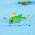 Mini resin green shark figurine micro landscape fish tank ornament DIY craft decoration - Lemon Whale (No.1) / 3.5x1.6cm / Green