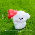 Süße Harz Welpe Figur mit rotem Pilz Mikrolandschaft Ornament Tischdekoration Mini Spielzeug - Nr. 1 Hund mit Pilzschirm