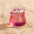 Adorno de micropaisaje de coral de resina, diseño de gelatina translúcida rosa con burbujas, 1.9x1.8cm. - Anémona de mar n.º 1