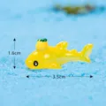Resin mini shark fish figurine cute aquarium ornament micro landscape desktop toy decor - Lemon Whale (No.2) / 3.5x1.6cm / Yellow