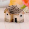 Figurine de cabane en résine miniature pour jardin de fées paysagiste en pot - Taille 4