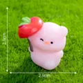 Süße Harz Schwein Figur Miniatur Mikro Landschaft Ornament Garten Dekor Tisch Deko - Schwein mit Apfelschirm Nr. 4