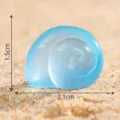 Adorno de concha de resina luminosa miniatura decoración paisaje océano azul 1.5x2.1cm estatuilla linda - N.º 4 Caracola redonda