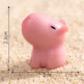 Linda miniatura de capibara rosa decoracion de escritorio para microlandscape y pastel - Capibara mediano n.º 5