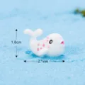 Mini resin cute white whale figurine for fish tank micro landscape desktop decoration. - Beluga Whale (No.6)