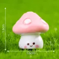 Mini pink mushroom figurine, 1.6cm cute resin ornament for succulent pot and desktop decor. - No. 4 Pink Mushroom