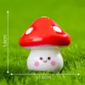Miniature ceramic mushroom figurine for micro landscape decor, cute potted plant ornament 1.6cm - No. 5 Red Mushroom