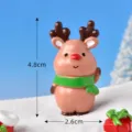 Lindo reno de navidad de resina figura miniatura paisaje de nieve decoracion 4.8cm - Estilo de Saludo / Aprox 2.6x4.8cm