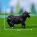 Lindo mini toro de resina negra estatuilla para decoracion de jardin de musgo 3.6x4.7cm - Cabra negra con pata levantada n.º 6