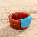 Adorno de cubo de resina en miniatura con toalla azul, bonita decoración de escritorio de micropaisaje. - Cuenco de agua n.º 10