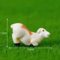 Mini figura de oveja de resina para decoracion de jardin, adorno lindo, 2.6cm - Cabra blanca arrodillada n.º 9