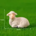 Bonita estatueta de oveja de resina en miniatura para micropaisaje de musgo y jardín decorativo - Oveja blanca pequeña n.º 11