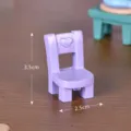 Miniature purple resin chair ornament for micro landscape dollhouse decor and crafts - No. 4 Chair (1 Piece)