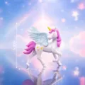 Rosa geflügelte Einhorn-Resin-Figur, süßer Pegasus-Kuchentopper und Mikrolandschafts-Deko. - Rosa Stufen Nr. 1 / 4 Varianten Pegasus und Einhorn