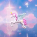 Süße Harz Einhorn Figur mit rosa Mähne und blauen Flügeln perfekt für Kuchen Dekoration und DIY. - Rosa Vogel im Flug Nr. 2 / 4 Varianten Pegasus und Einhorn