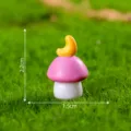 Miniaturina statuetta di fungo in resina per decorazione giardino fatato micro paesaggio. - Casa della luna n. 4 (un pezzo)