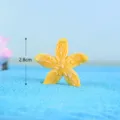 Miniature yellow resin starfish figurine ornament for micro landscape fish tank and cake decor. - S / Yellow