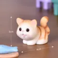 Miniature Resin Cat Figurine Cute Kitty Ornament for Micro Landscape Fairy Garden Decor - No. 2 Yellow Cat (1 Piece)