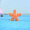 Mini resin starfish figurine for micro landscape decor, 2.8cm orange aquarium ornament. - S / Orange