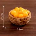 Miniature persimmon basket resin toy desktop micro landscape DIY decorative ornament - No. 3 Golden Yellow