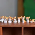 Miniature orange white cat figurines set, cute cartoon resin animal desktop ornaments. - Yellow Chi Cat (1 Pc - 1 Random out of 8 Evenly Split)