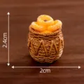 Mini persimmon basket miniature ornament desktop DIY decoration micro landscape toy 2cm - No. 5 Golden Yellow