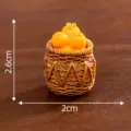 Miniature persimmon basket figurine, resin simulation food toy for DIY craft micro landscape decor. - No. 7 Golden Yellow