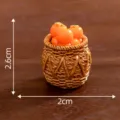 Miniature simulation persimmon basket toy for desktop micro landscape DIY decoration. - No.8 Orange Red