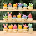 Miniatuur kleurrijke hars vetplant cactus potplant schattige bureau decoratie ornament - Set van 18 (eenvoudige verpakking)
