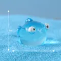 Cute blue resin pufferfish miniature figurine, mini ocean animal ornament for desktop decor. - No. 9 Flying Fish