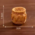 Miniature woven basket model resin diy micro landscape dollhouse decoration desktop toy craft - Brown No. 27 Fish Basket