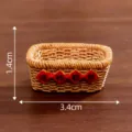 Mini woven basket miniature micro landscape ornament desktop DIY decoration size 3.4cm - Multicolor No. 30 Persimmon Basket