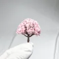 Miniature pink sakura cherry blossom model tree for architectural diorama sand table DIY craft - No. 06 Tree Height 4 cm