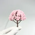 Miniature pink cherry blossom tree model for architectural sandbox micro landscape DIY scene building. - 06 Tree Height 8cm