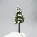 Miniature snow pine tree model for architectural sand table DIY micro landscape decor. - Tree No. 08, 5cm Height