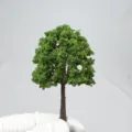 Miniature tree model for architectural diorama, green foliage with brown trunk for DIY landscape crafts. - 10 Trees (Height 7cm)