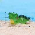 Resin crocodile miniature figurine cute animal micro landscape fish tank decoration 1.8x3.1cm - Crocodile (No.13)