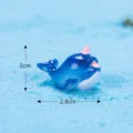 Cute blue resin whale figurine for fish tank micro landscape decoration with size 2.8cm. - Narwhal (No.17)