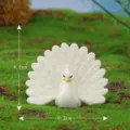 White peacock resin figurine miniature landscape ornament cute cake decor craft 4.5x6.2cm - No. 1 White Open-Tail Peacock