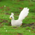 Mini white peacock resin figurine for micro landscape decor, cute cake ornament, 4.5cm size - No. 3 White Tilted Tail Figurine