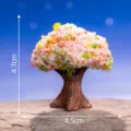 Miniatura in resina di albero di ciliegio per decorazione di piante grasse micro paesaggio. - Albero di ciliegio in fiore n. 6