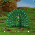 Resin peacock figurine miniature micro landscape succulent potted plant decoration craft ornament. - No. 4 Green Spreading Tail