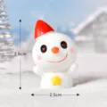 Christmas miniature resin snowman figurine desktop decoration winter landscape ornament 3.8cm - No. 2 Smiling Star