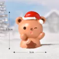 Cute Christmas resin bear figurine ornament micro landscape snow scene decoration 3.6cm - No. 3 Brown Bear with Star