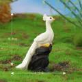 Miniature white peacock resin figurine micro landscape succulent ornament cute cake decor - No. 8 White Standing Rockery