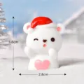Christmas cute white bear resin figurine miniature snow landscape DIY decoration accessory - No. 4 White Bear with Heart