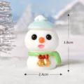 Cute resin snowman figurine with blue hat and scarf for Christmas micro landscape snow. - No. 8 Blue Snowman with Big Eyes