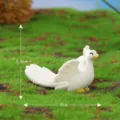 Mini white peacock resin figurine for succulent micro landscape cake decor 6cm ornament - No. 12 White Spreading Wings